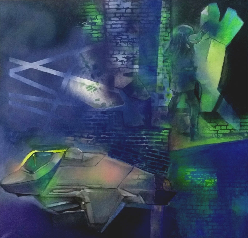 RESISTANCE,80cmx80cm acrylic and spray colours