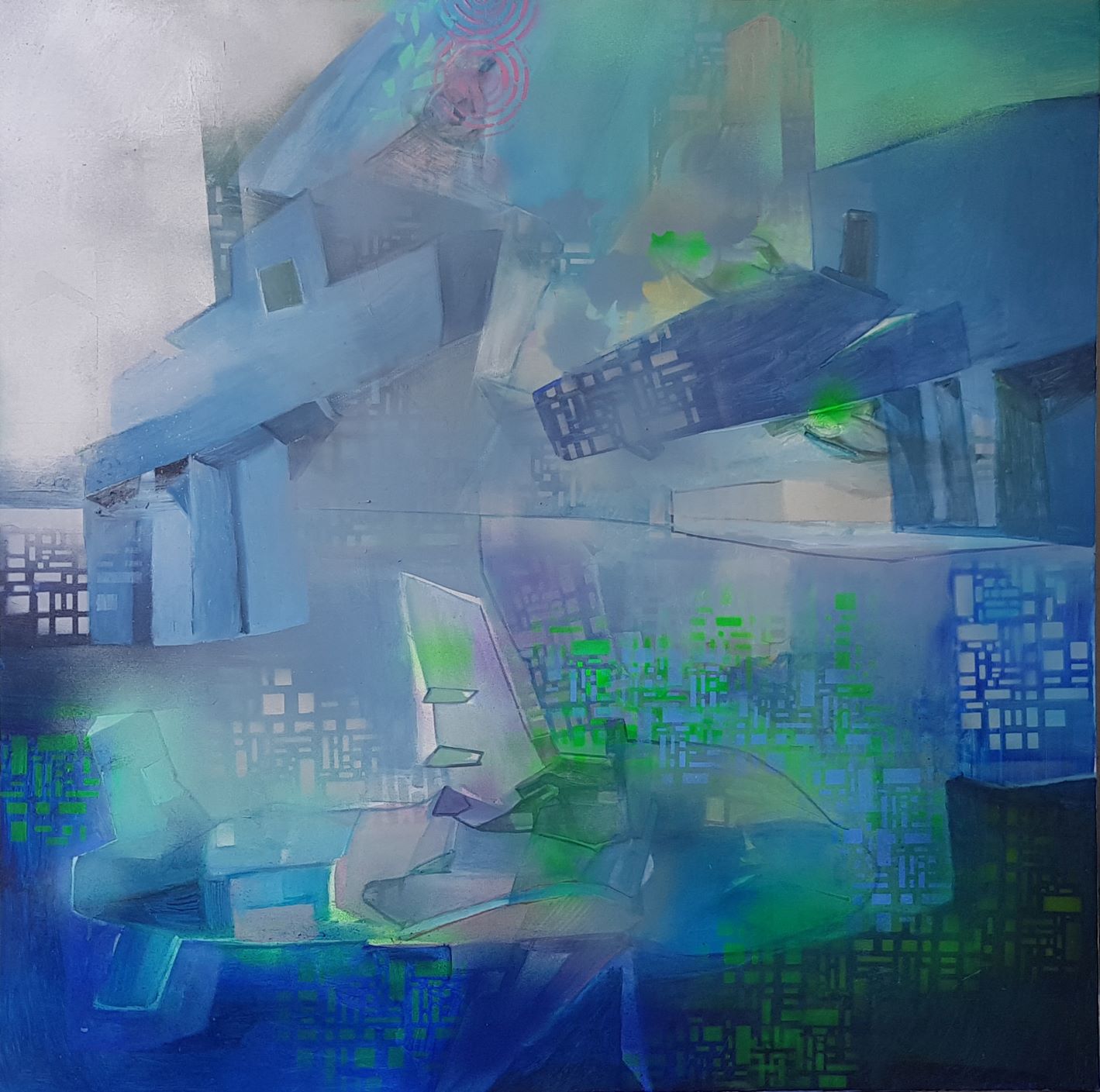 CITIES,100cmx100cm acrylic and spray colours